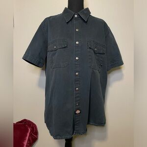 Vintage Dickies Button Down Polo Shirt 100% Cotton